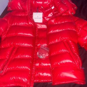 Moncler Kids Vibrant Red Puffer Coat